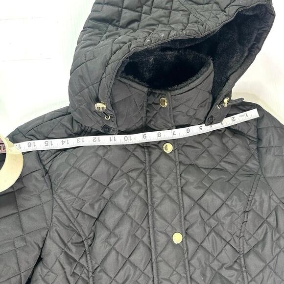 Laundry by Shelli Segal Women’s Quilted Winter Jacket With Hood Size Large Black - Picture 7 of 14